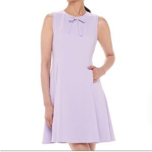 Chaps Lavender Sleeveless A-Line Dress Size 14 Pockets Fit & Flare Midi Dress